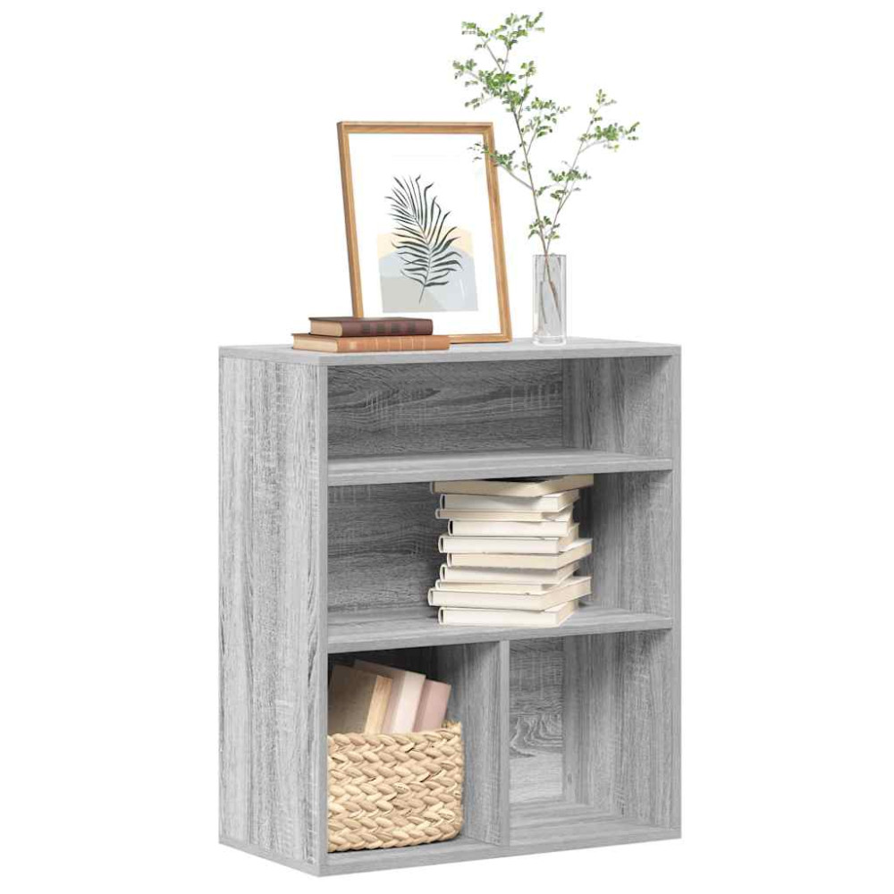 Produktbild för Bokhylla grå sonoma 60x30x71,5 cm konstruerat trä