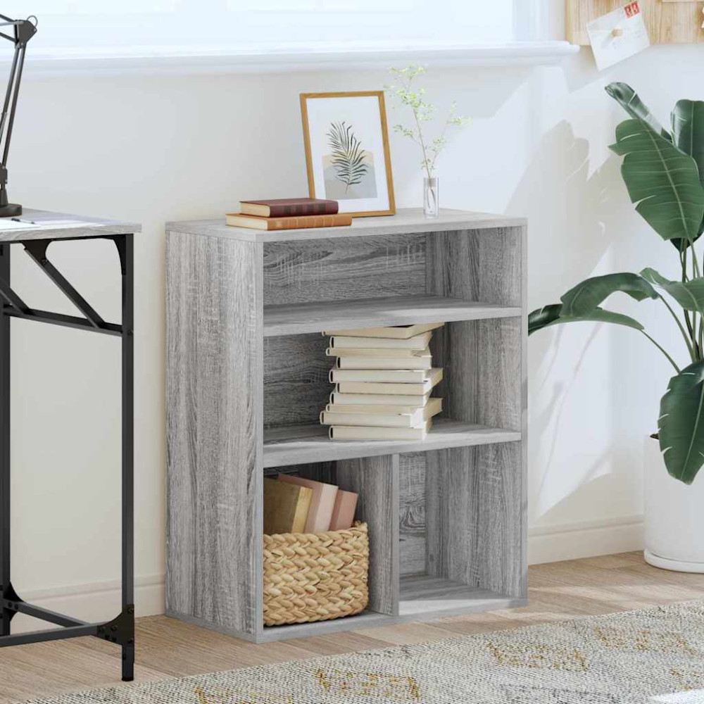 Produktbild för Bokhylla grå sonoma 60x30x71,5 cm konstruerat trä