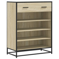 Produktbild för Skoskåp sonoma-ek 75x38x97,5 cm konstruerat trä och metall