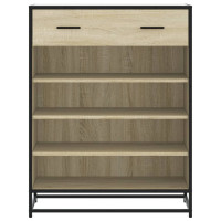 Produktbild för Skoskåp sonoma-ek 75x38x97,5 cm konstruerat trä och metall