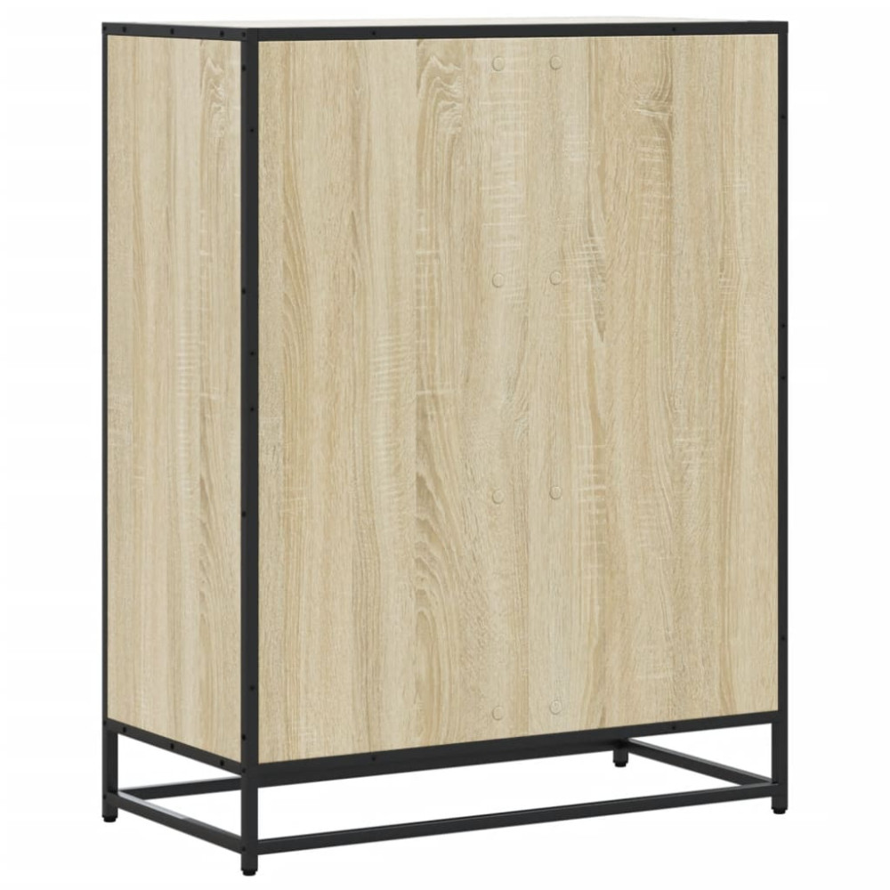 Produktbild för Skoskåp sonoma-ek 75x38x97,5 cm konstruerat trä och metall