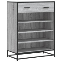 Produktbild för Skoskåp grå sonoma 75x38x97,5 cm konstruerat trä och metall