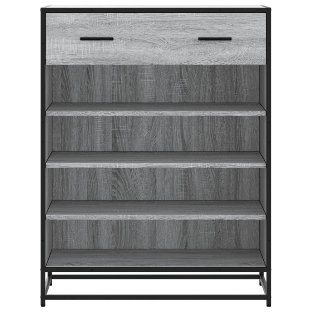 Produktbild för Skoskåp grå sonoma 75x38x97,5 cm konstruerat trä och metall