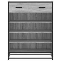 Produktbild för Skoskåp grå sonoma 75x38x97,5 cm konstruerat trä och metall