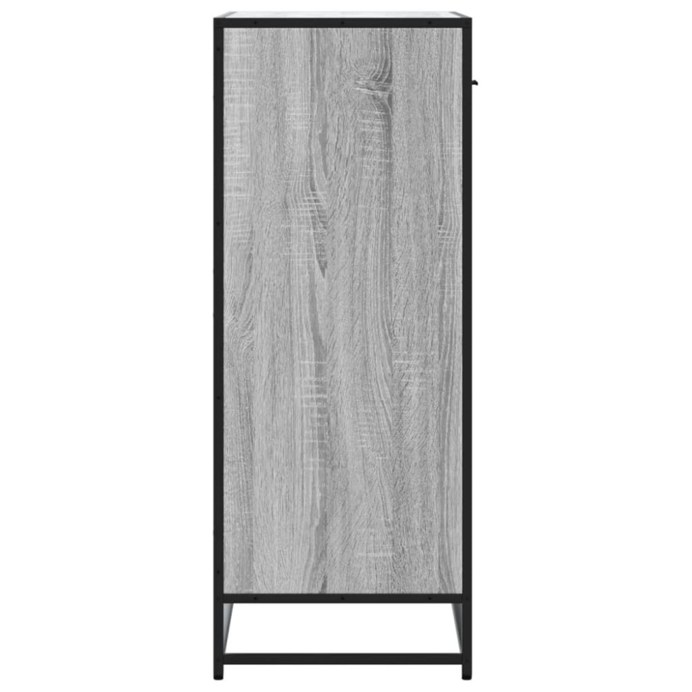 Produktbild för Skoskåp grå sonoma 75x38x97,5 cm konstruerat trä och metall