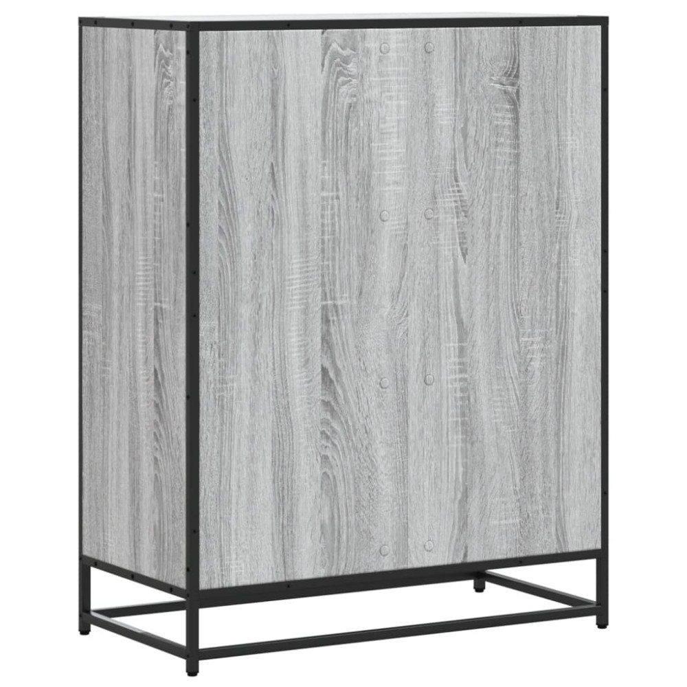 Produktbild för Skoskåp grå sonoma 75x38x97,5 cm konstruerat trä och metall