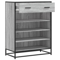 Produktbild för Skoskåp grå sonoma 75x38x97,5 cm konstruerat trä och metall