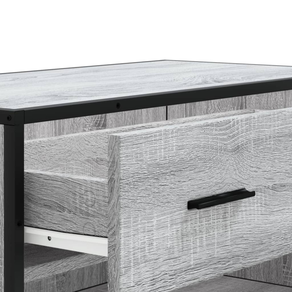Produktbild för Skoskåp grå sonoma 75x38x97,5 cm konstruerat trä och metall