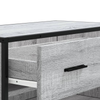 Produktbild för Skoskåp grå sonoma 75x38x97,5 cm konstruerat trä och metall