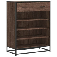 Produktbild för Skoskåp brun ek 75x38x97,5 cm konstruerat trä och metall
