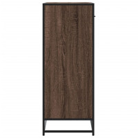 Produktbild för Skoskåp brun ek 75x38x97,5 cm konstruerat trä och metall