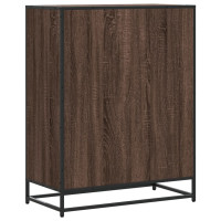 Produktbild för Skoskåp brun ek 75x38x97,5 cm konstruerat trä och metall