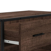 Produktbild för Skoskåp brun ek 75x38x97,5 cm konstruerat trä och metall