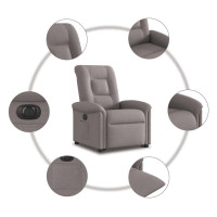 Produktbild för Elektrisk reclinerfåtölj med uppresningshjälp taupe tyg