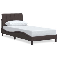 Produktbild för Bed Frame without Mattress "Hanko" Dark Brown 90x190 cm Fabric