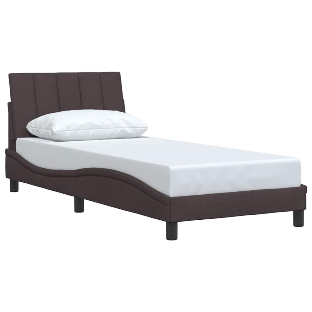 Produktbild för Bed Frame without Mattress "Hanko" Dark Brown 90x190 cm Fabric