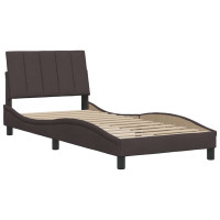 Produktbild för Bed Frame without Mattress "Hanko" Dark Brown 90x190 cm Fabric