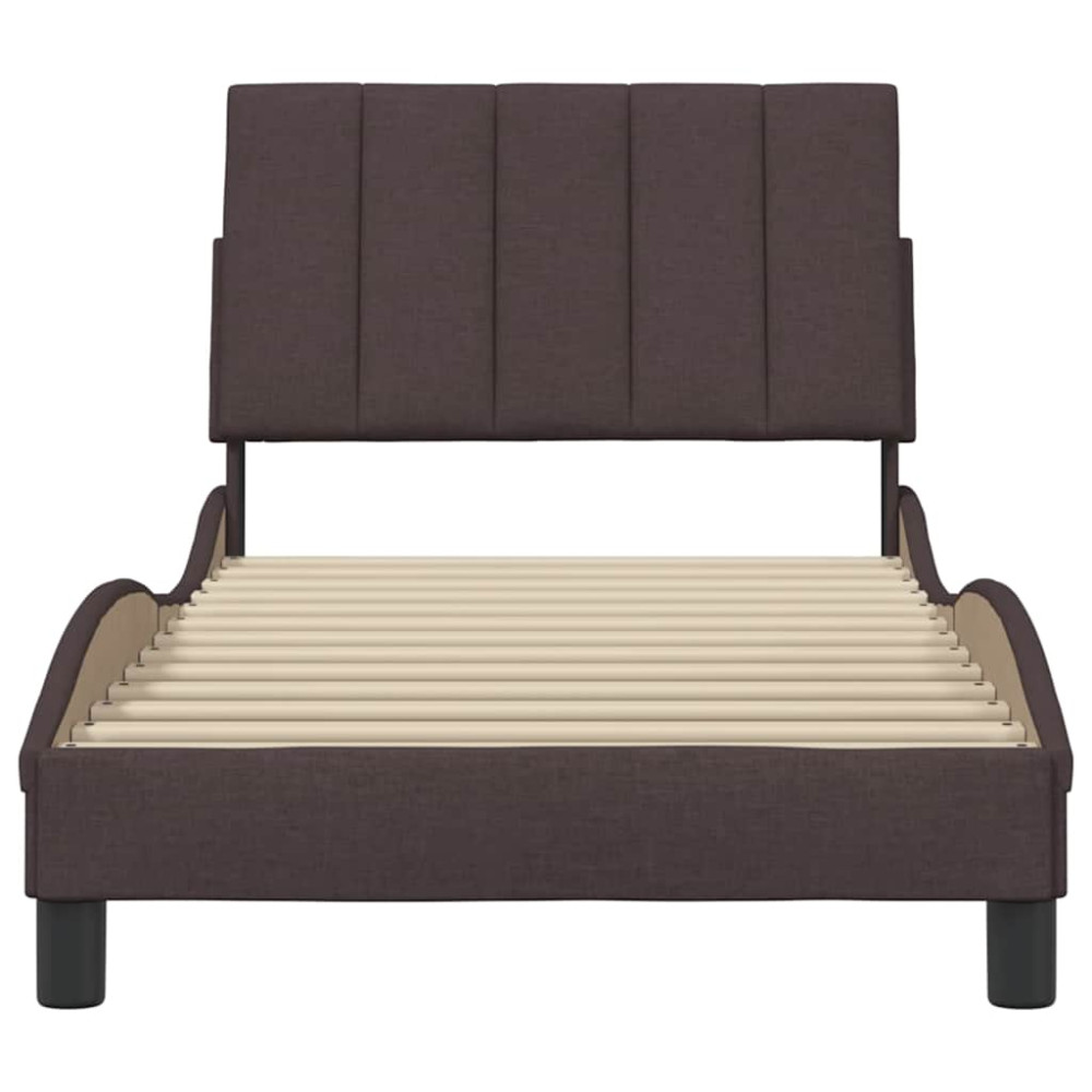 Produktbild för Bed Frame without Mattress "Hanko" Dark Brown 90x190 cm Fabric