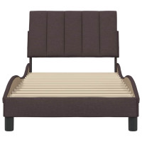 Produktbild för Bed Frame without Mattress "Hanko" Dark Brown 90x190 cm Fabric