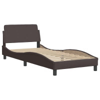 Produktbild för Bed Frame without Mattress "Hanko" Dark Brown 90x190 cm Fabric