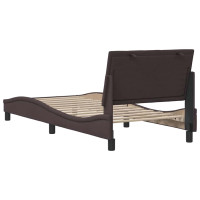 Produktbild för Bed Frame without Mattress "Hanko" Dark Brown 90x190 cm Fabric