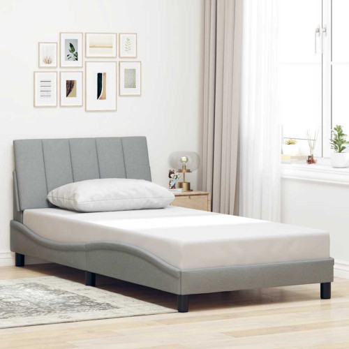 vidaXL Bed Frame without Mattress "Hanko" Light Grey 100x200 cm Fabric - Sängar & Sängramar