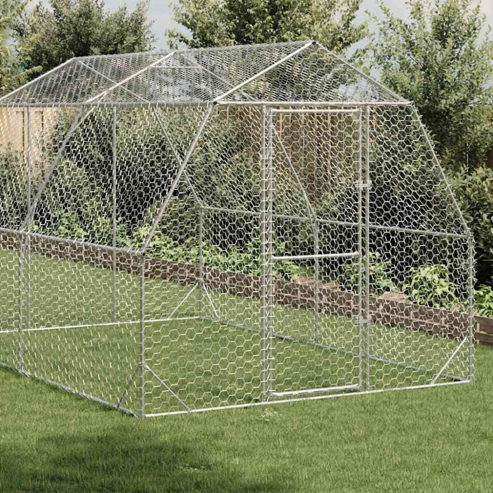 Produktbild för Hönsgård 2,5x4x2,25 m galvaniserat stål