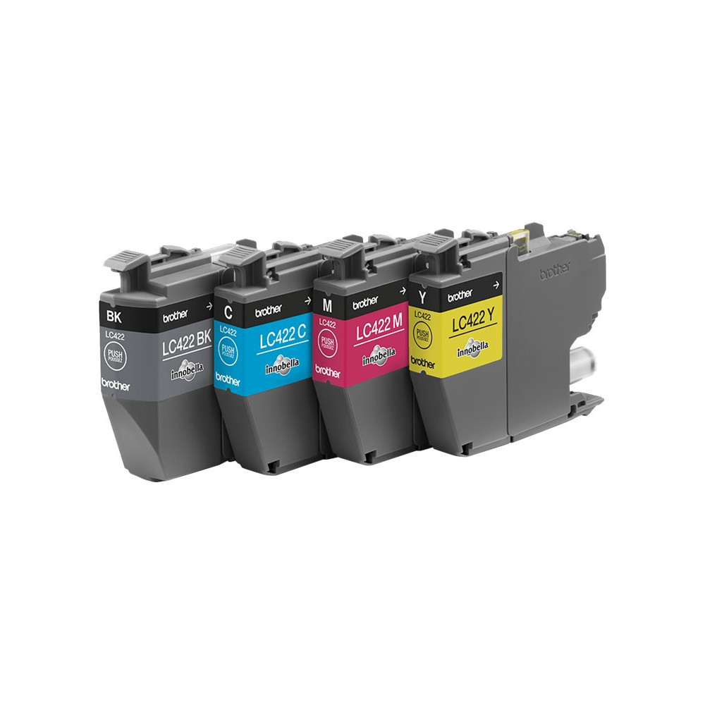 Produktbild för Brother LC422 Value Pack - 4-pack - svart, cyan, magenta, gul - original - bläckpatron