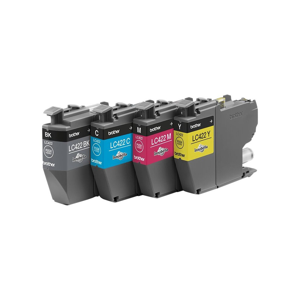 Produktbild för Brother LC422 Value Pack - 4-pack - svart, cyan, magenta, gul - original - bläckpatron