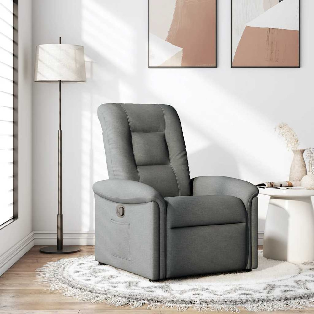 Produktbild för Reclinerfåtölj mörkgrå tyg
