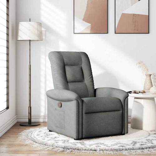 vidaXL Reclinerfåtölj mörkgrå tyg