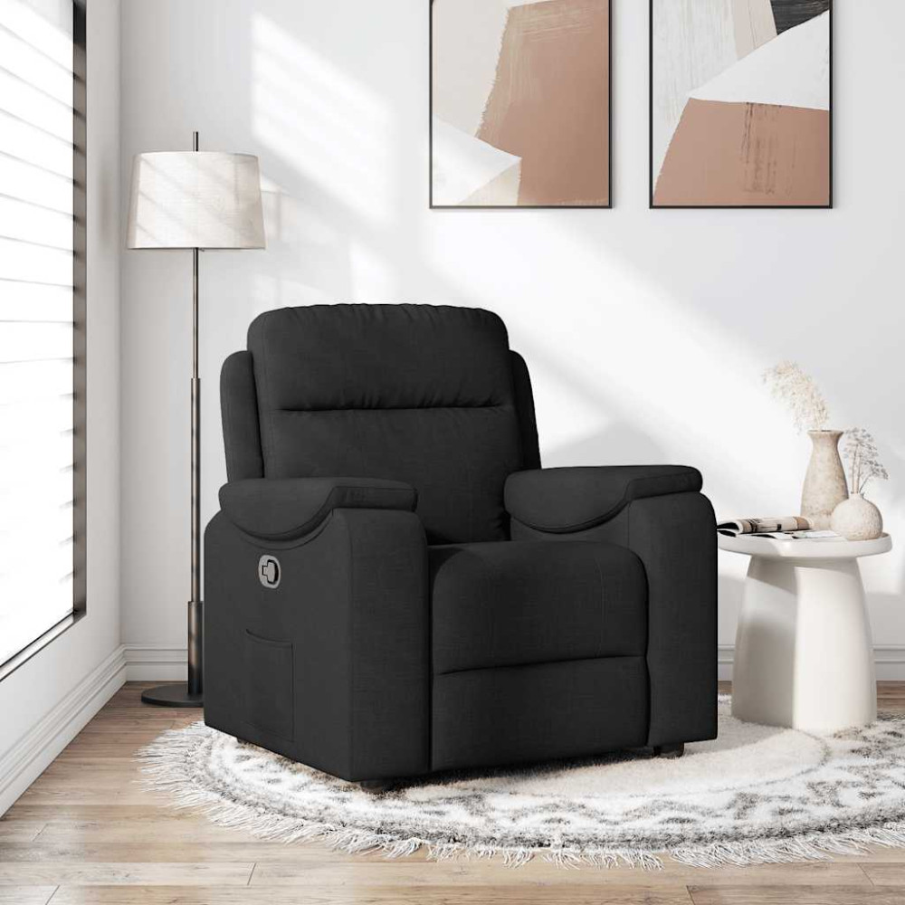 Produktbild för Reclinerfåtölj svart tyg