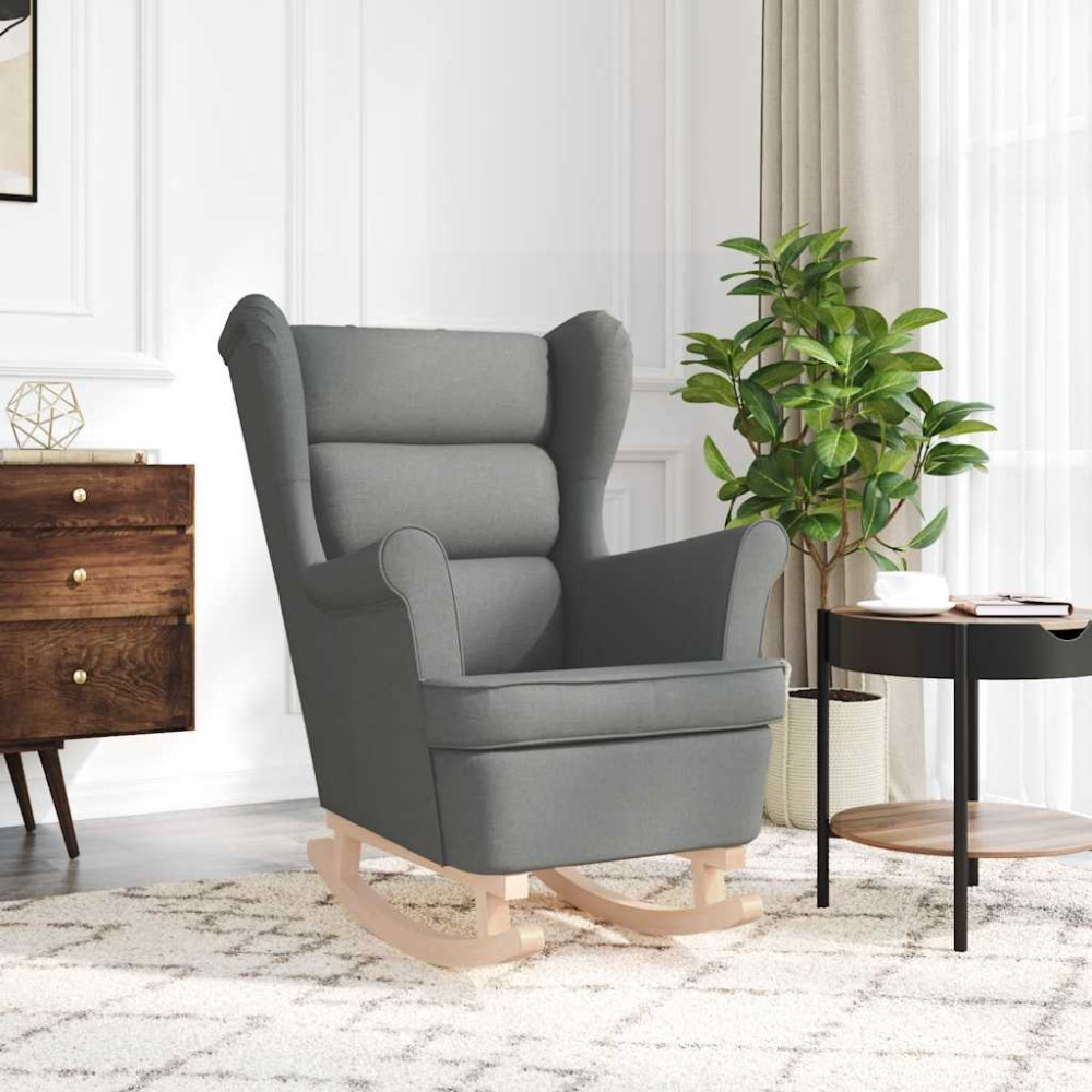 Produktbild för Gungstol mörkgrå 74x90x102 cm tyg
