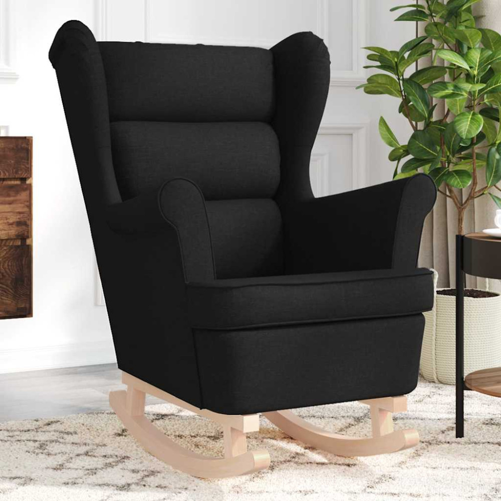 Produktbild för Gungstol svart 74x90x102 cm tyg