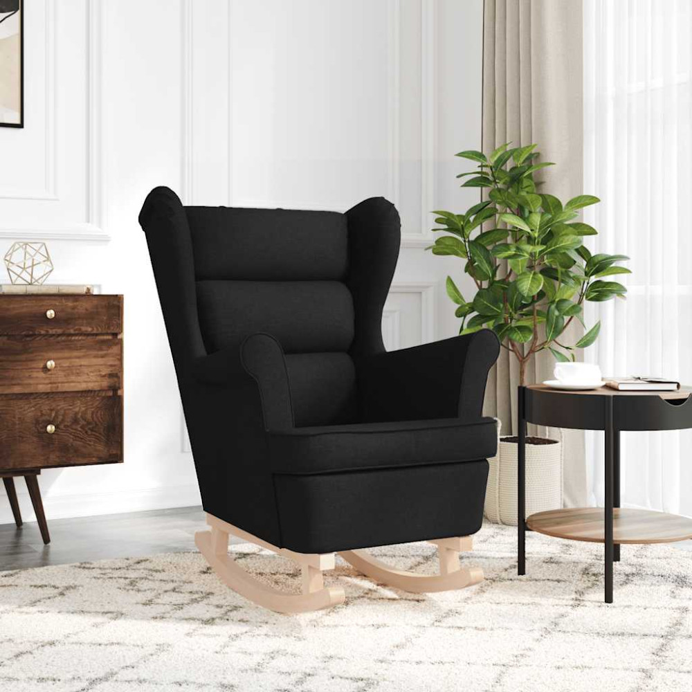 Produktbild för Gungstol svart 74x90x102 cm tyg