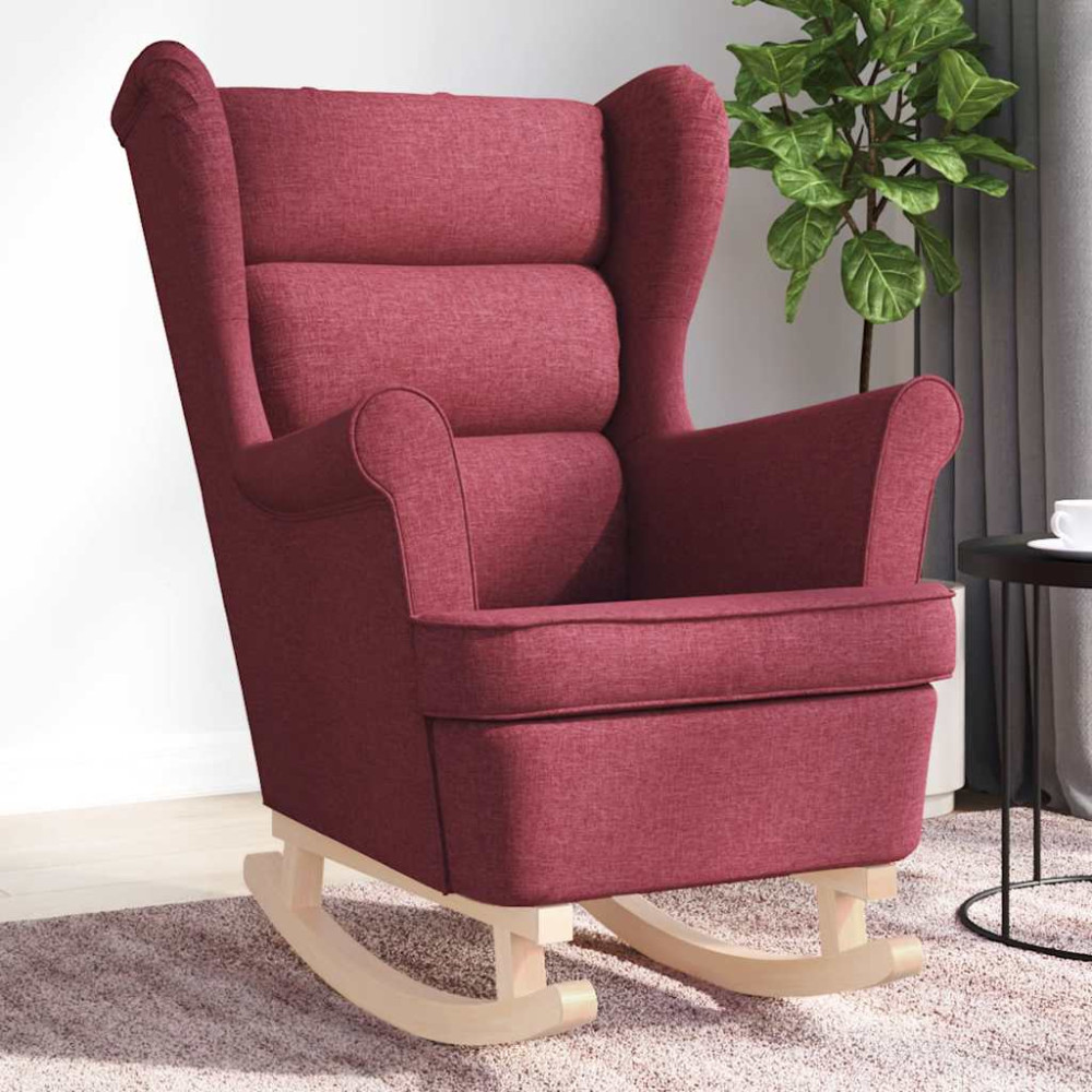 Produktbild för Gungstol vinröd 74x90x102 cm tyg