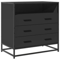 Produktbild för Byrå svart 70x41x70 cm konstruerat trä