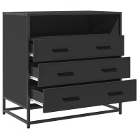 Produktbild för Byrå svart 70x41x70 cm konstruerat trä
