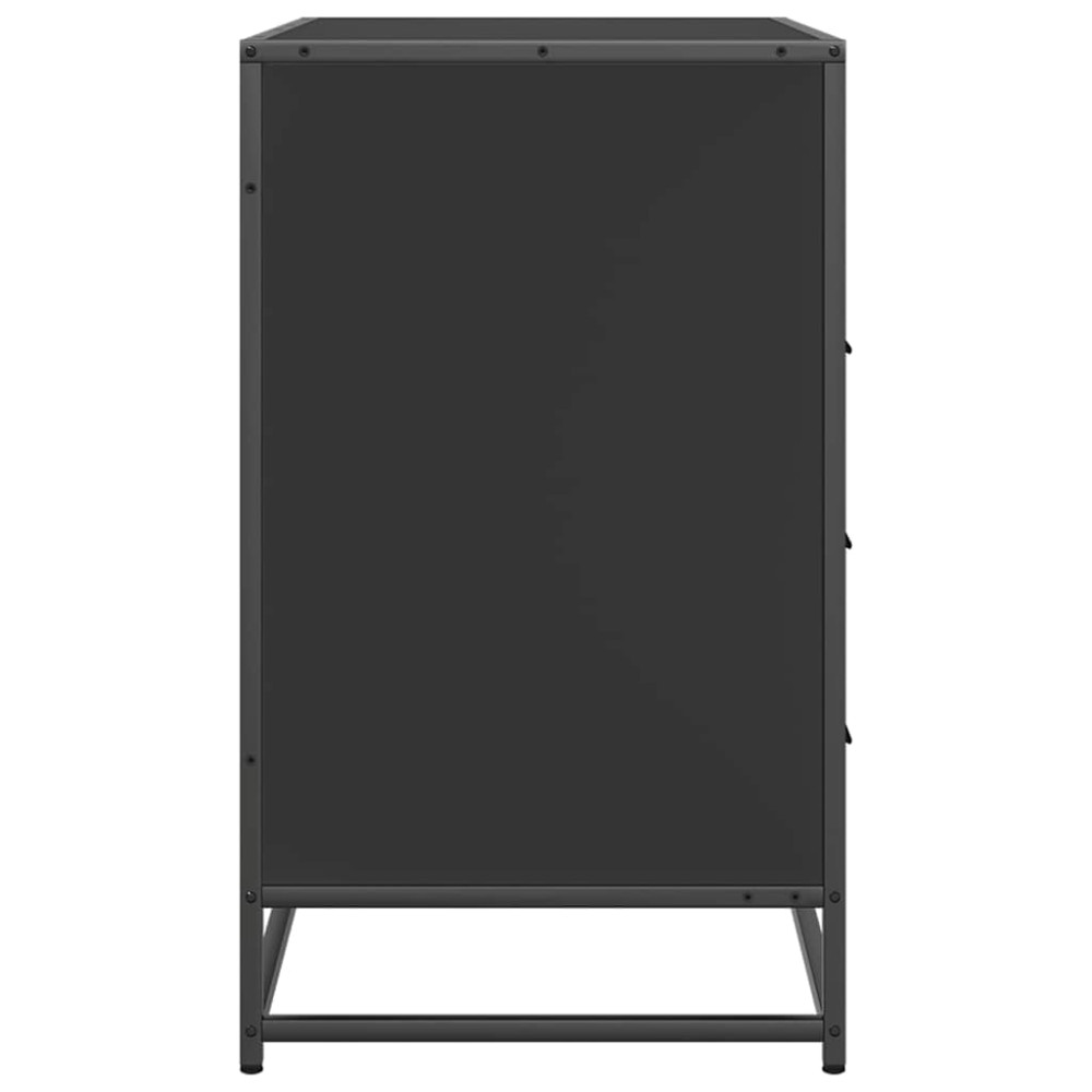 Produktbild för Byrå svart 70x41x70 cm konstruerat trä