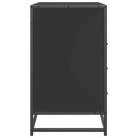 Produktbild för Byrå svart 70x41x70 cm konstruerat trä