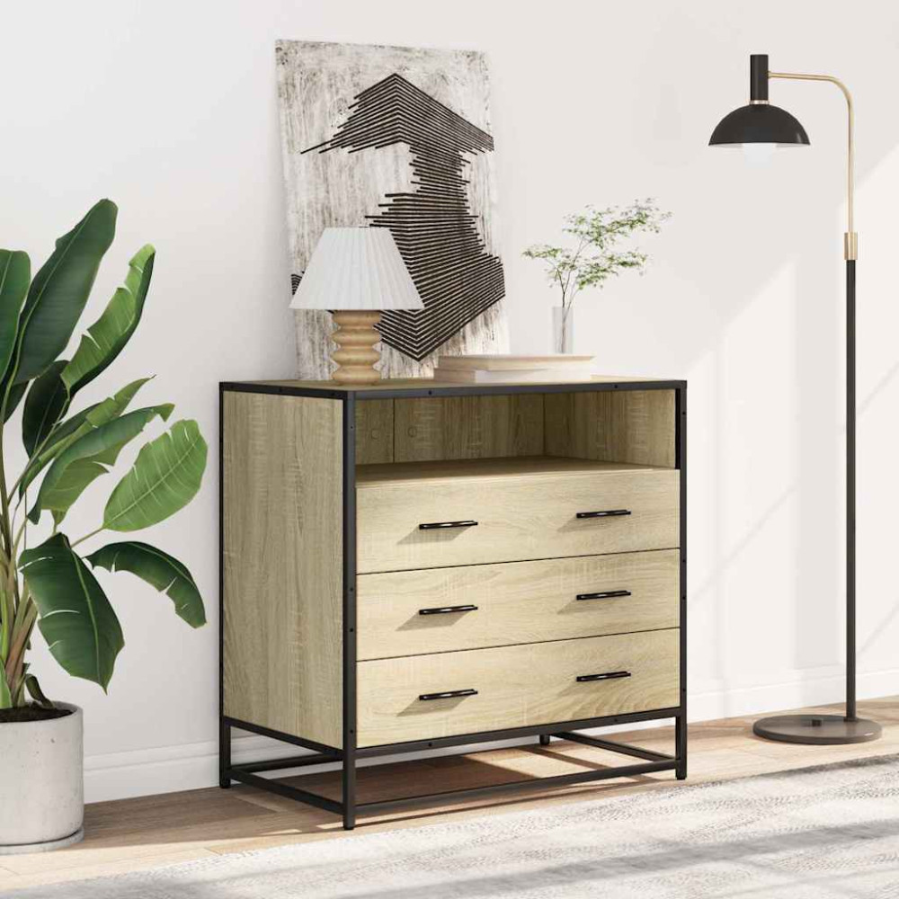 Produktbild för Byrå sonoma-ek 70x41x70 cm konstruerat trä