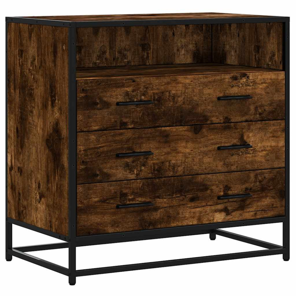 Produktbild för Lådskåp rökfärgad ek 70x41x70 cm konstruerat trä