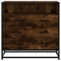 Produktbild för Lådskåp rökfärgad ek 70x41x70 cm konstruerat trä