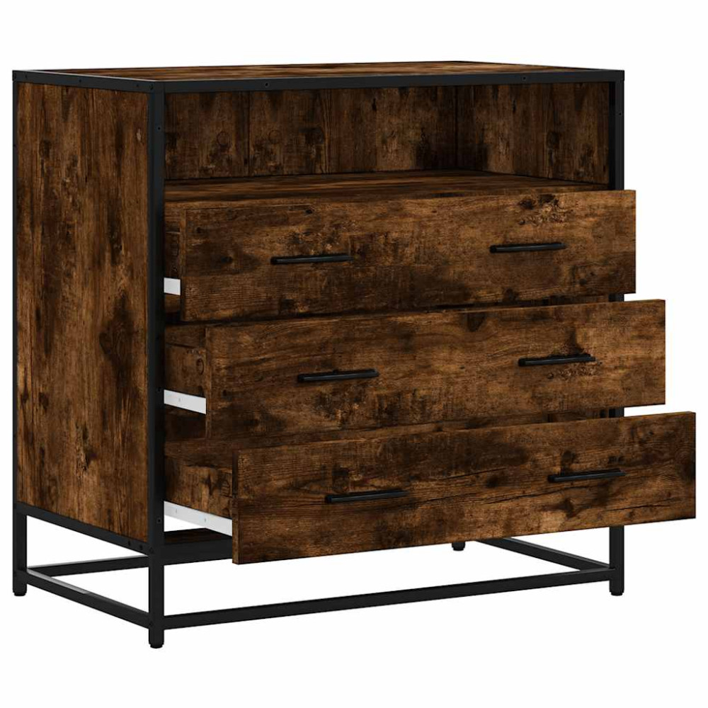 Produktbild för Lådskåp rökfärgad ek 70x41x70 cm konstruerat trä