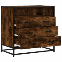 Produktbild för Lådskåp rökfärgad ek 70x41x70 cm konstruerat trä