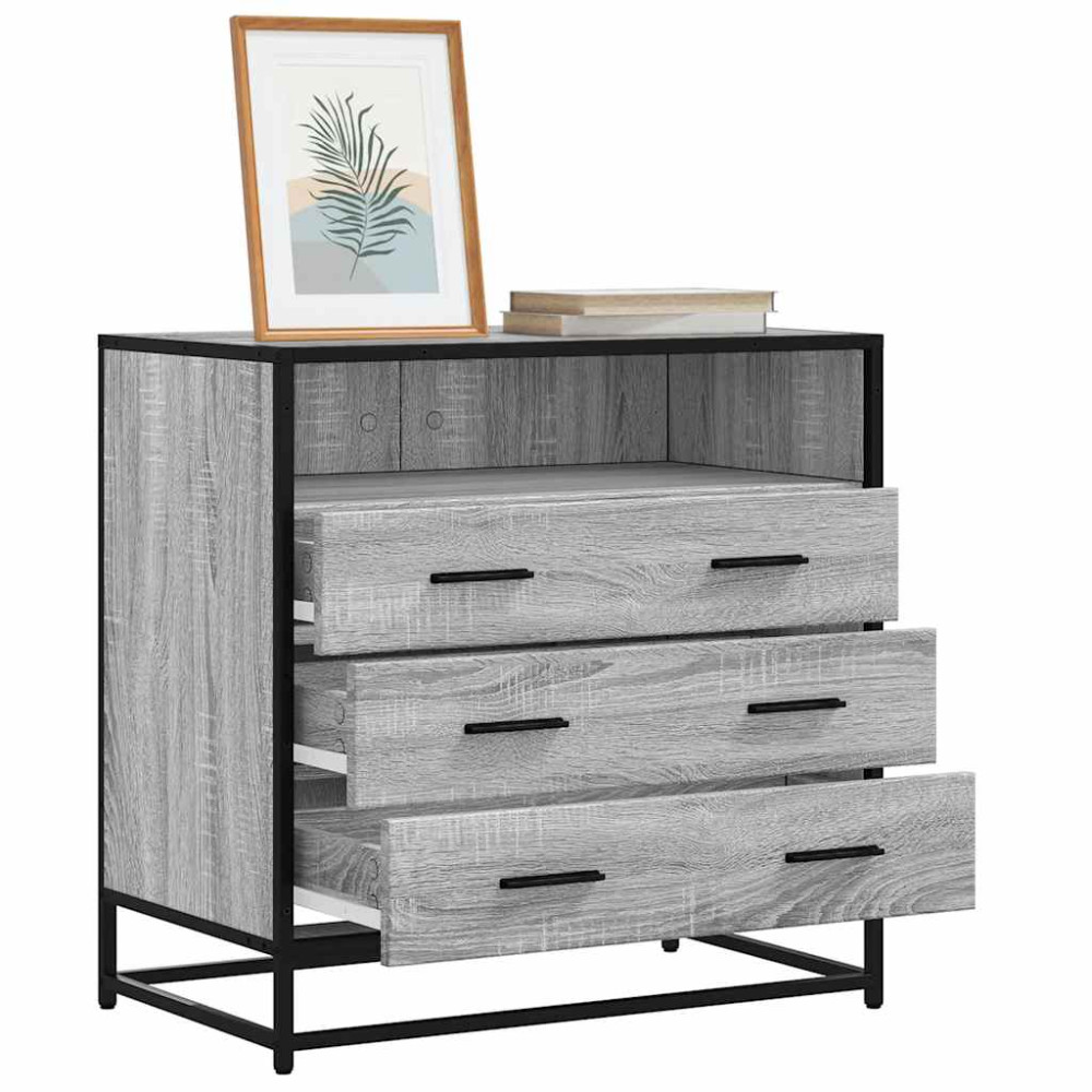 Produktbild för Byrå grå sonoma 70x41x70 cm konstruerat trä