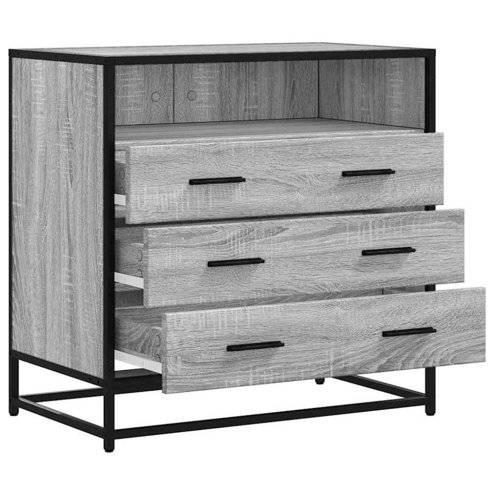 Produktbild för Byrå grå sonoma 70x41x70 cm konstruerat trä