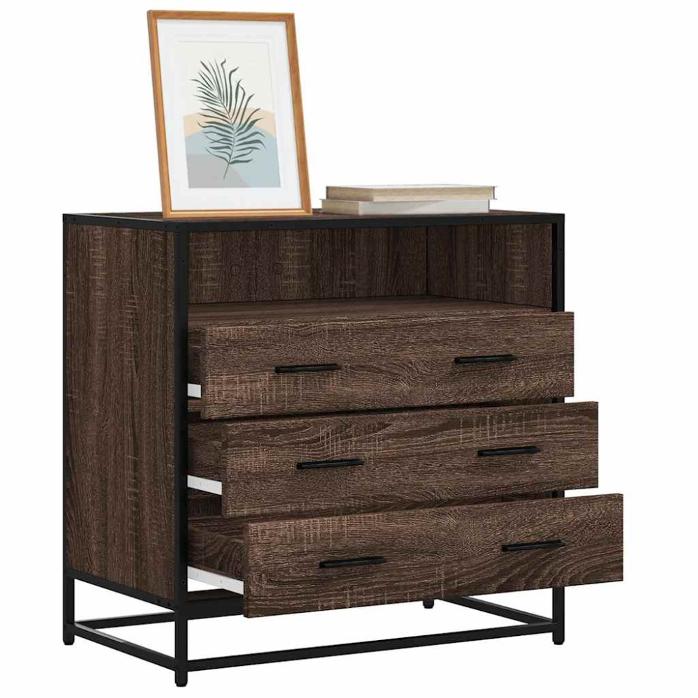 Produktbild för Byrå brun ek 70x41x70 cm konstruerat trä
