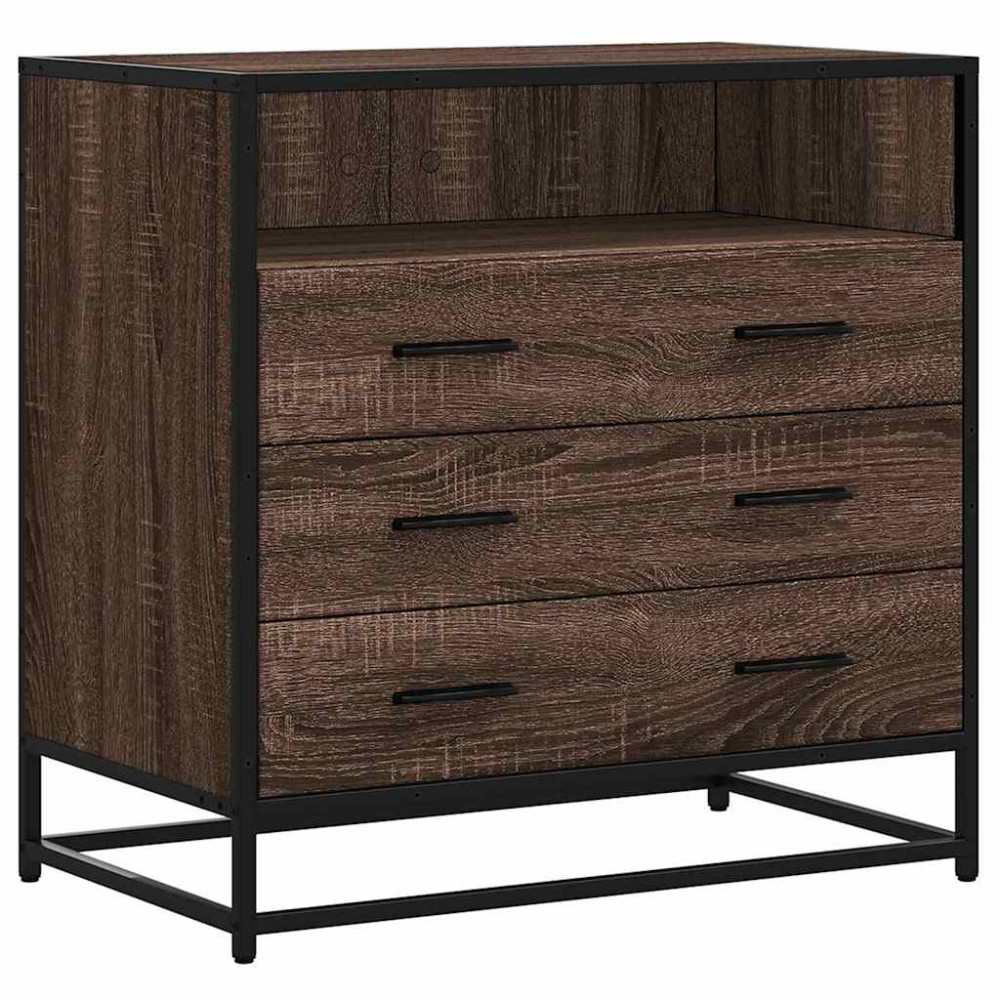 Produktbild för Byrå brun ek 70x41x70 cm konstruerat trä