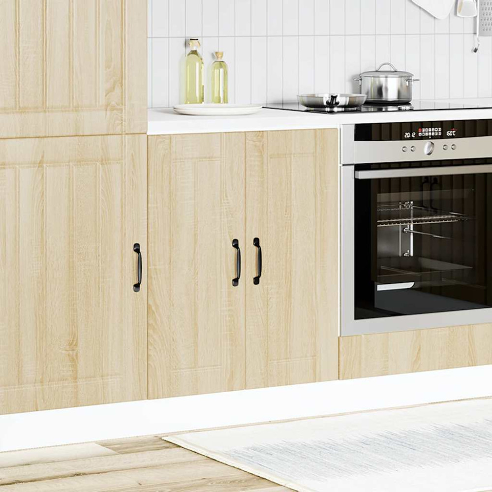 Produktbild för Basskåp med diskbänk Lucca sonoma-ek konstruerat trä